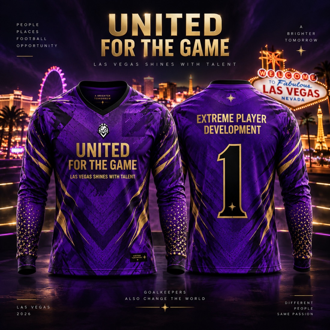 Purple goalkeeper shirt, long sleeve, number 1